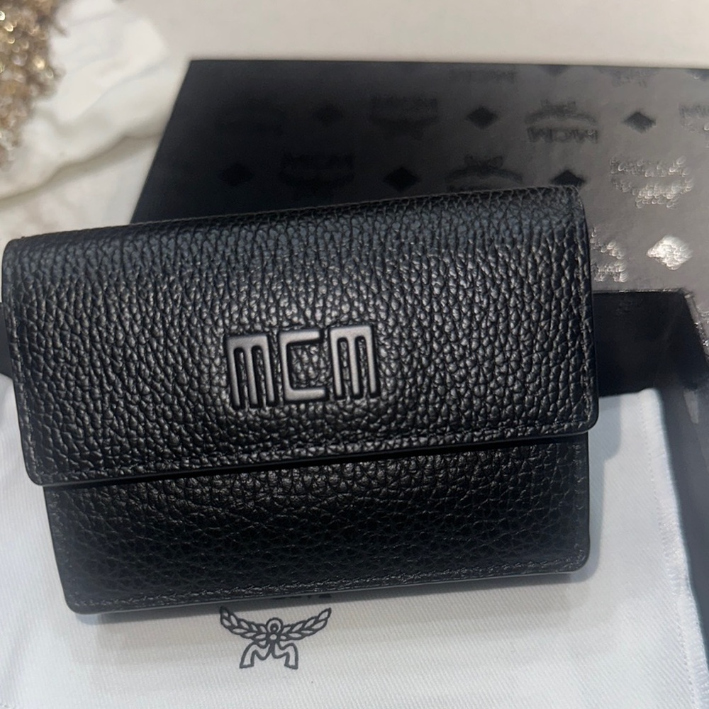 MCM Black Mini Wallet in Black